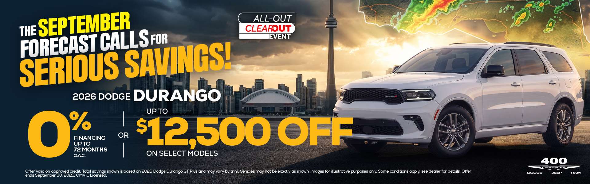 2026 Dodge Durango - 0% Financing For Up To 72 Months O.A.C.* OR Up To $12,500 Off On Select Models